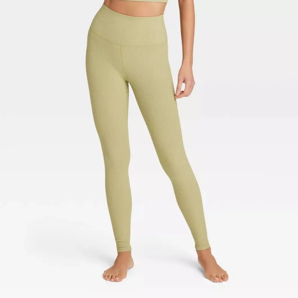 Women's Ultra High-Rise Rib Leggings" - All in Motion™ Olive Green XS